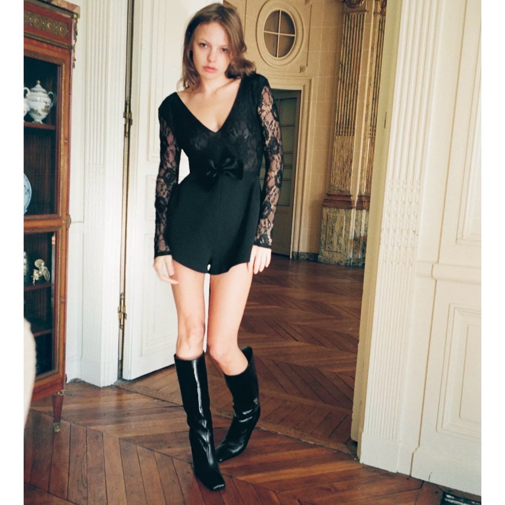 Zara Black Lace Romper